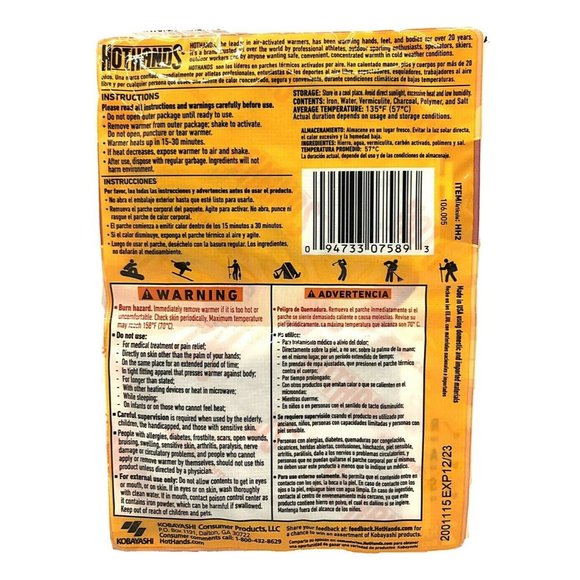 HotHands Hand Warmers Air Activated Safe Natural Pocket Heat (5 Pair) - Picture 2 of 2